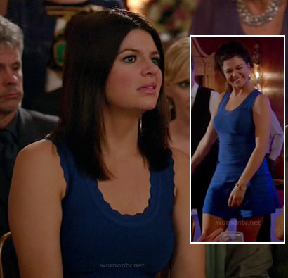 Penny's blue scalloped dress on Happy Endings