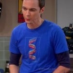 Sheldon’s blue superman DNA shirt on The Big Bang Theory