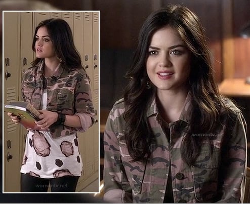 Aria's camo jacket on PLL