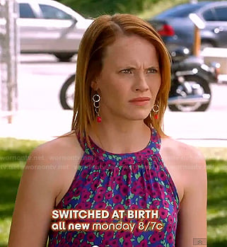Daphne’s purple floral halter top on Switched at Birth
