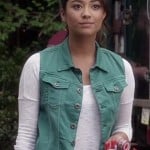 Emily’s teal blue denim vest on Pretty Little Liars