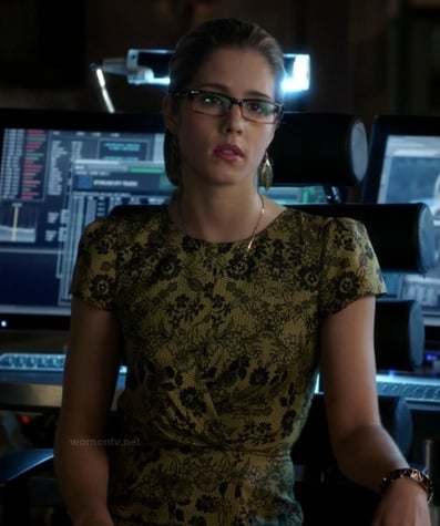 Felicity's yellow lace dress on Arrow