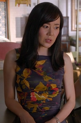 Karen’s black floral pencil dress on Mistresses
