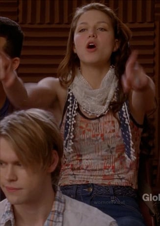 Marley's blue polka dot scarf on Glee