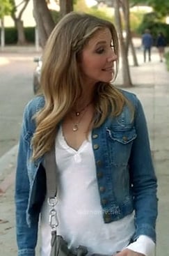 Pollys snap button denim jacket on How To Live With Your Parents