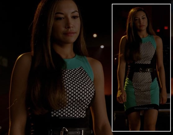 Santana's turquoise polka dot dress on Glee