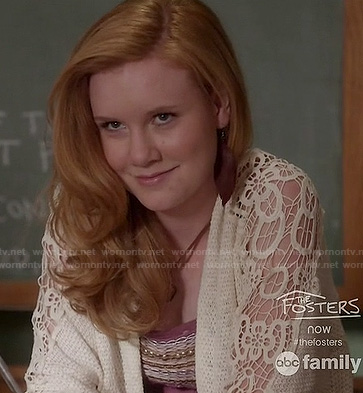 Talya’s crochet sleeve cardigan on The Fosters