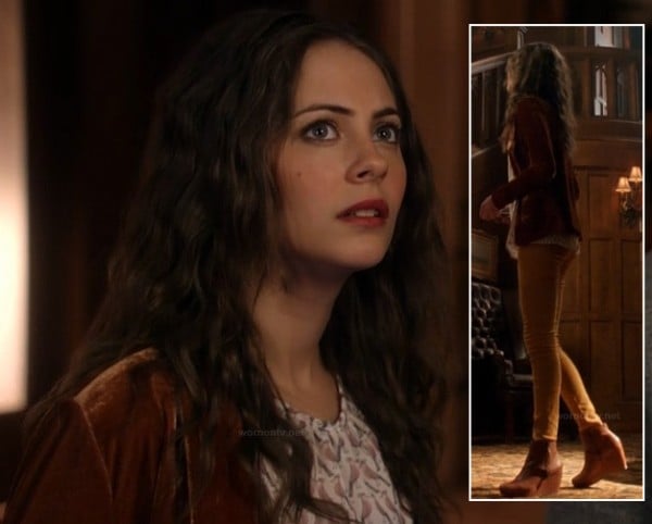 Thea's bird print top on Arrow