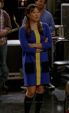 Tina's blue dress with yellow stripe on Glee