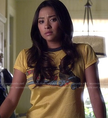 Emily's yellow rollerskate top on PLL