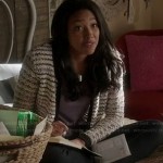 Lacey’s striped and tipped cardigan on Twisted