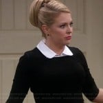 Mel’s black top and skirt with white collar on Melissa and Joey