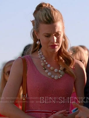 Paige’s red striped peplum dress on Royal Pains