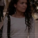 Sarita’s sweater with spike studded shoulders on Twisted