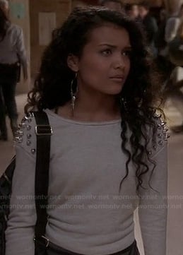 Sarita’s sweater with spike studded shoulders on Twisted