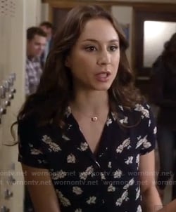 Spencer's navy blue top with white flowers on PLL