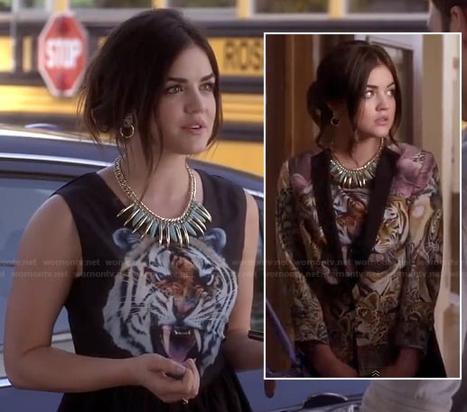 Aria's tiger dress on PLL