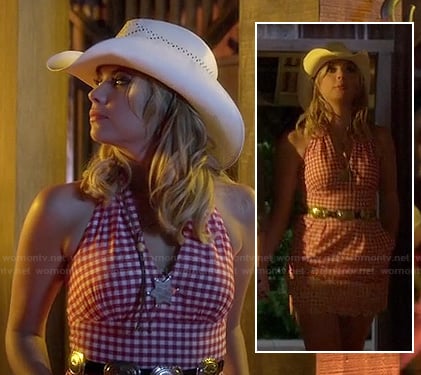 Hanna's red check hoe down dress on PLL