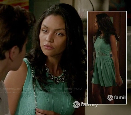 WornOnTV: Lexi's mint green lace dress at the wedding on The Fosters | Bianca A. Santos | Clothes and Wardrobe from TV WornOnTV: Lexi's mint green lace dress at the wedding on The Fosters | Bianca A. Santos | Clothes and Wardrobe from TV