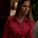 Marisol’s red and white printed shirt on Devious Maids