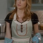 Maura’s sage green button front apron on Rizzoli and Isles