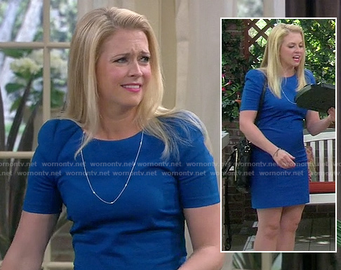 Mel’s blue short sleeve mini dress on Melissa and Joey