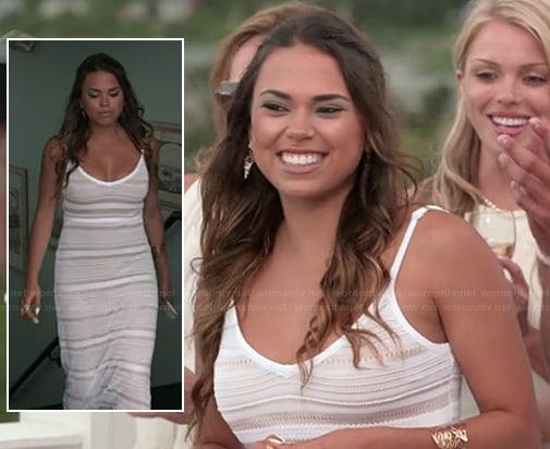 Sophi’s white maxi dress at the white party on The Vineyard