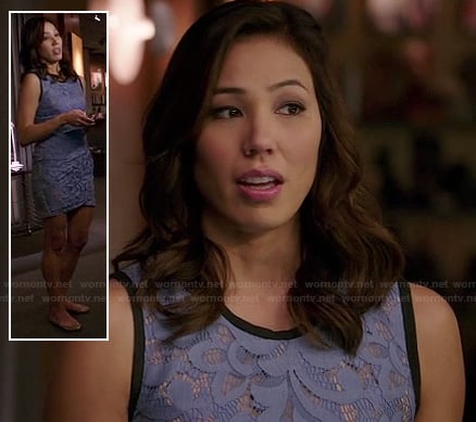 Angela’s light blue lace dress on Bones