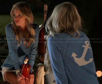 Emily’s blue anchor sweater on The Vineyard