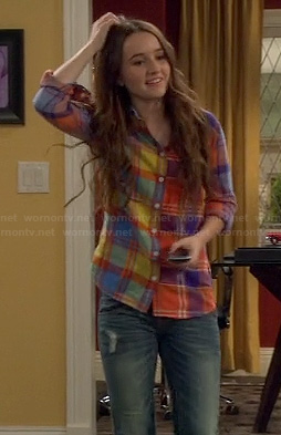 Eve’s multi-colored plaid shirt on Last Man Standing