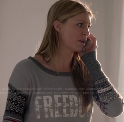 Josslyn’s “Freedom” sweater with fair isle sleeves on Mistresses