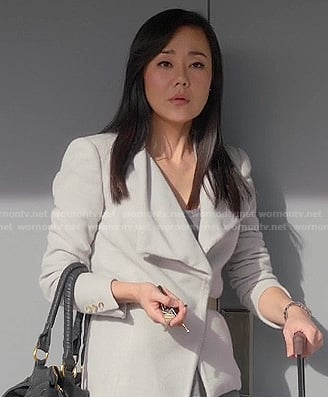 Karen’s light grey draped jacket on Mistresses