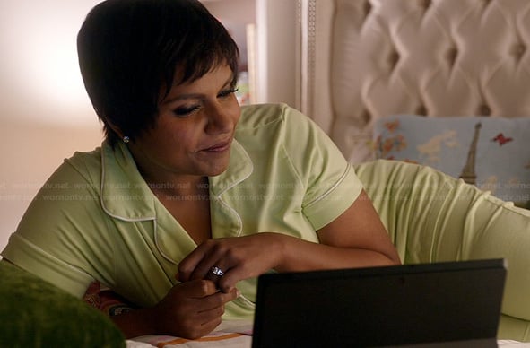 Mindy's green PJs on The Mindy Project