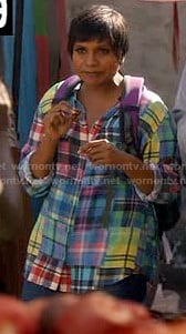 Mindy's patchwork plaid shirt on The Mindy Project