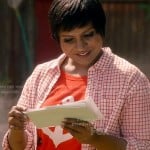 Mindy’s red anchor tee on The Mindy Project