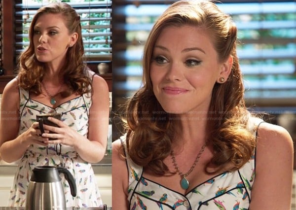 AnnaBeth's parrot print dress on Hart of Dixie