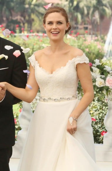 Emily Deschanel's wedding dress on Bones