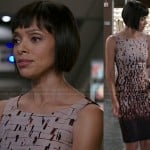 Camille’s grunge printed dress on Bones