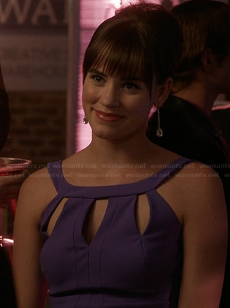Charlotte’s purple cutout detail dress on Revenge