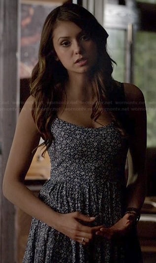 WornOnTV: Elena's blue floral mini dress on The Vampire Diaries | Nina Dobrev | Clothes and Wardrobe from TV WornOnTV: Elena's blue floral mini dress on The Vampire Diaries | Nina Dobrev | Clothes and Wardrobe from TV