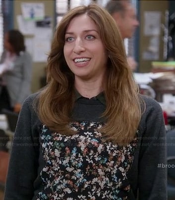 Gina’s grey floral panel sweater on Brooklyn Nine-Nine