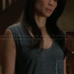Joan’s grey pocket tank top on Elementary