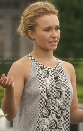 Juliette’s mixed print tank top on Nashville