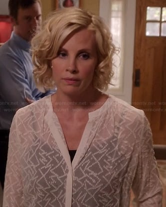 Kristen’s sheer white embroidered blouse on Parenthood