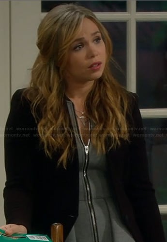 Kristin’s grey zip front dress on Last Man Standing