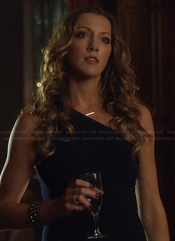 Laurel's black one shouldered dress on Arrow