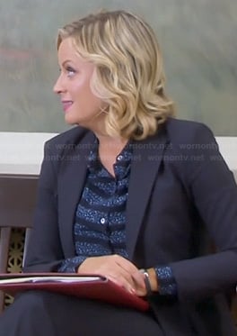 Leslie’s navy striped and printed shirt on Parks and Recreation