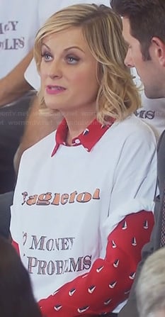 Leslie’s red sail boat print shirt on Parks and Recreation