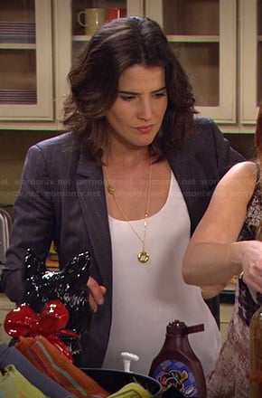 Robin’s grey pintstripe blazer on How I Met Your Mother