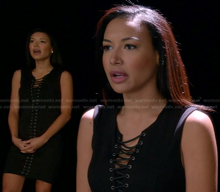 Santana’s black lace up dress on Glee